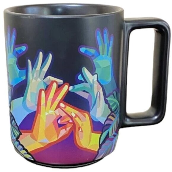 STARBUCKS 2021 American Sign Language "Connect" ASL MUG Artist Yiqiao Wang 12 oz - Picture 1 of 9